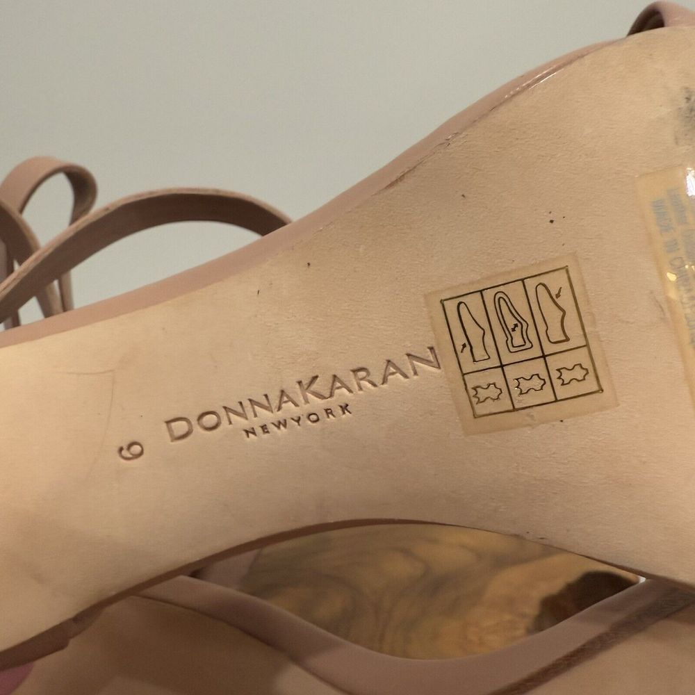 Donna Karan New York Heels Pumps Gold Platforms Shoes Beige Leather US 9 - Picture 10 of 11